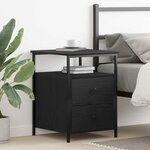 vidaXL Cabinet de chevet avec tiroir Chêne noir 44 x 45 x 60 cm