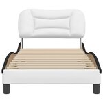 vidaXL Cadre de lit sans matelas blanc et noir 90x190 cm similicuir