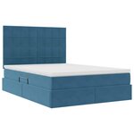 vidaXL Lit avec rangement et matelas Bleu foncé 140 x 200 cm Velours