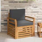 vidaXL Canapé d’extérieur Bois d'acacia massif et polyester Naturel
