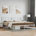 vidaXL Cadre de lit métal sans matelas et tête de lit blanc 200x200 cm