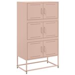 vidaXL Buffet rose 68 5x38 5x123 5 cm acier