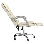 vidaXL Fauteuil de massage inclinable de bureau Crème Similicuir