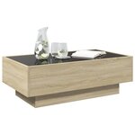 vidaXL Table basse avec LED chêne sonoma 90x50x30 cm bois d'ingénierie