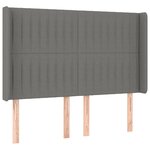vidaXL Sommier à lattes de lit matelas LED Gris foncé 140x190 cm Tissu