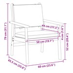Chaises de jardin vidaXL 2 Pièces avec coussins en bois d'acacia massif