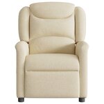 vidaXL Fauteuil de massage inclinable Crème Tissu