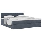 VidaXL Cadre de lit ottoman avec matelas gris foncé 160x200 cm velours
