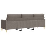 vidaXL Canapé à 3 places Taupe 210 cm Tissu