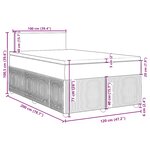 vidaXL Sommier à lattes de lit avec matelas Gris foncé 120x200cm Tissu