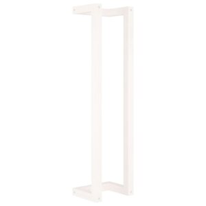 vidaXL Porte-serviette Blanc 23x18x90 cm Bois de pin massif
