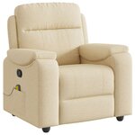 vidaXL Fauteuil de massage inclinable Crème Tissu