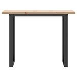 vidaXL Table à manger cadre en O 100x50x75 5 cm bois pin massif acier