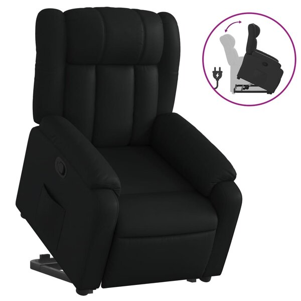 vidaXL Fauteuil inclinable Noir Similicuir