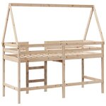 vidaXL Lit superposé et échelle et toit 90x190 cm bois de pin massif