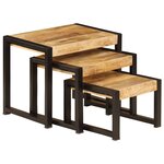 vidaXL Tables gigognes 3 Pièces Bois solide de manguier
