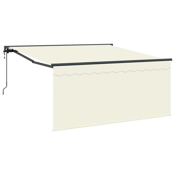 vidaXL Auvent Rétractable Crème 350 x 250 cm Polyester et Aluminium
