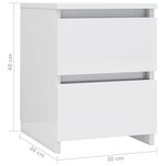 vidaXL Table de chevet Blanc brillant 30x30x40 cm Bois d’ingénierie