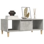 vidaXL Table basse Gris béton 90x50x36 5 cm Bois d'ingénierie