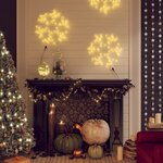 vidaXL Flocons de neige de Noël avec LED 2 Pièces Blanc chaud 38x37 cm