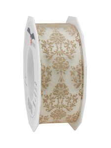 Ruban ornamenté laitonné brixen 20-m-rouleau 40 mm créme