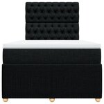 vidaXL Sommier à lattes de lit avec matelas Noir 120x200 cm Tissu