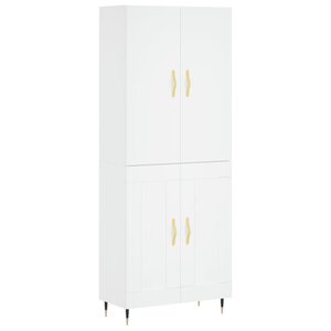 vidaXL Buffet haut Blanc 69 5x34x180 cm Bois d'ingénierie