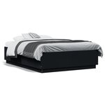 vidaXL Cadre de lit sans matelas noir 140x190 cm