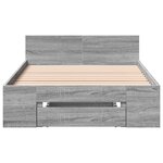 vidaXL Cadre de lit avec tiroir sans matelas sonoma gris 75x190 cm
