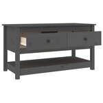 vidaXL Table basse Gris 102x49x55 cm Bois massif de pin