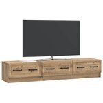 vidaXL Meuble TV 147 x 34 5 x 27 cm Chêne artisanal Bois d'ingénierie