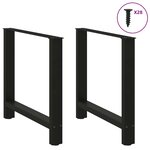 vidaXL Pieds de table à manger Noir 2 pièces 70 x (72-73) cm Acier