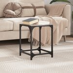 vidaXL Table basse avec dessus en verre transparent 30x30x40 cm acier