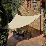 Tectake Voile d'ombrage triangulaire, beige - 600 x 600 x 600 cm