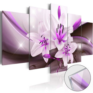 Tableau sur verre acrylique - violet desert lily [glass] l x h en cm 100x50
