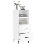 vidaXL Buffet Blanc brillant 34 5x34x90 cm Bois d'ingénierie