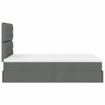 vidaXL Cadre de lit ottoman avec matelas gris foncé 120x190 cm tissu