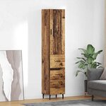 vidaXL Haut Armoire Bois Ancien 34 5 x 34 x 180 cm Bois d'ingénierie