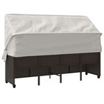 vidaXL Chaise longue avec auvent et coussins marron résine tressée