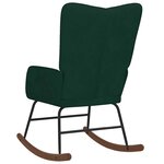 vidaXL Chaise à bascule Vert foncé Velours