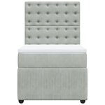 vidaXL Sommier à lattes de lit et matelas Gris clair 90x200 cm Velours