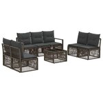 vidaXL Ensemble de canapé de jardin 8 Pièces Gris polyrotin