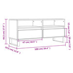 vidaXL Meuble TV gris béton 100x34 5x44 5 cm bois d'ingénierie