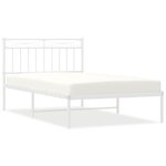 vidaXL Cadre de lit métal sans matelas et tête de lit blanc 100x200 cm