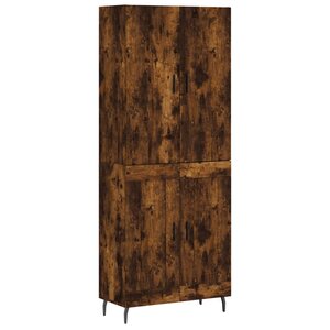 vidaXL Buffet haut Chêne fumé 69 5x34x180 cm Bois d'ingénierie