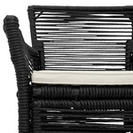 vidaXL Chaise d'Extérieur avec coussin 4 Pièces Noir et Crème polyrotin
