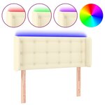 vidaXL Tête de lit à LED Crème 103x16x78/88 cm Similicuir