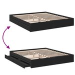 vidaXL Cadre de lit avec tiroirs sans matelas noir 200x200 cm