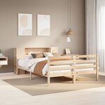 vidaXL Lit bibliothèque sans matelas 135x190 cm bois de pin massif