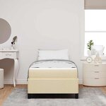 vidaXL Lit à ressorts Taupe  Noir 90 x 190 cm Tissu  Bois Engineered